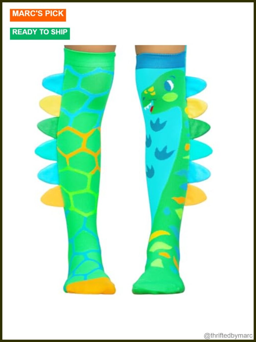 MADMIA Knee-High Socks Nylon Spandex Dinosaur Dress-Up